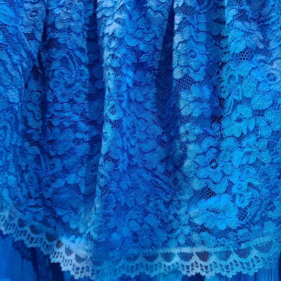 Blue Lace Designer Kurta - Picture 3 of 5